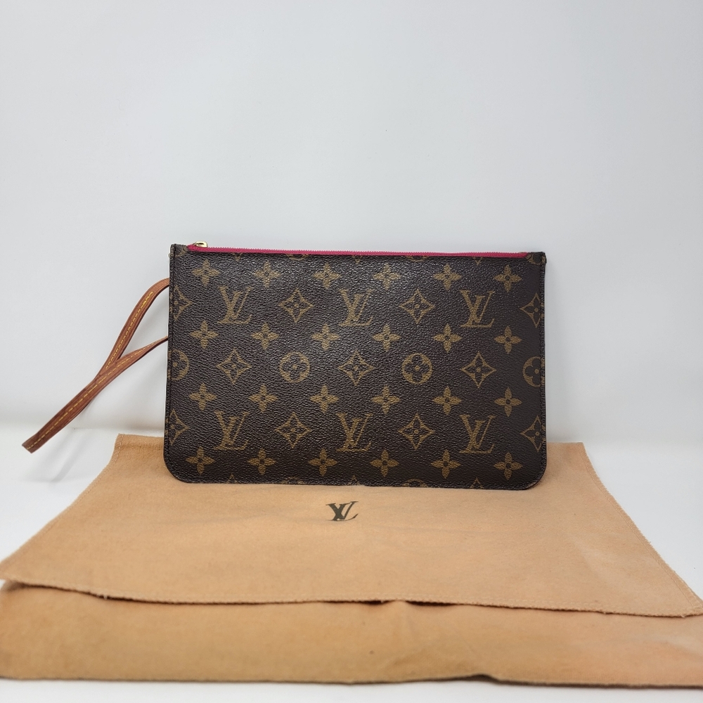 LOUIS VUITTON Monogram Leather Neverfull Pouch
